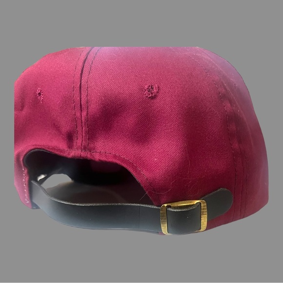 Vintage KTI fishing dad hat with leather and gold Terry cloth lining forehead - Picture 7 of 9